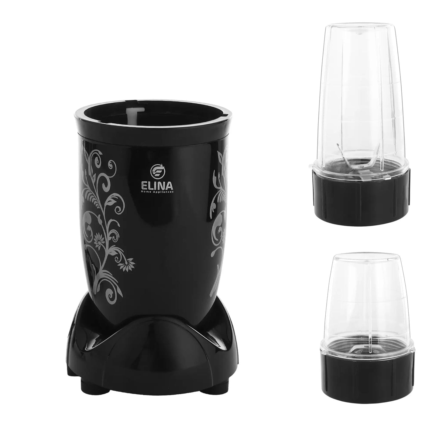 Elina Nutri ACE Blender, 500W Copper Motor, 2 Jars, Black