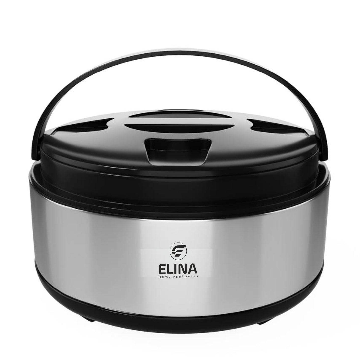 Elina Double Walled Insulated Stainless Steel Casserole 2L, Silver/Black