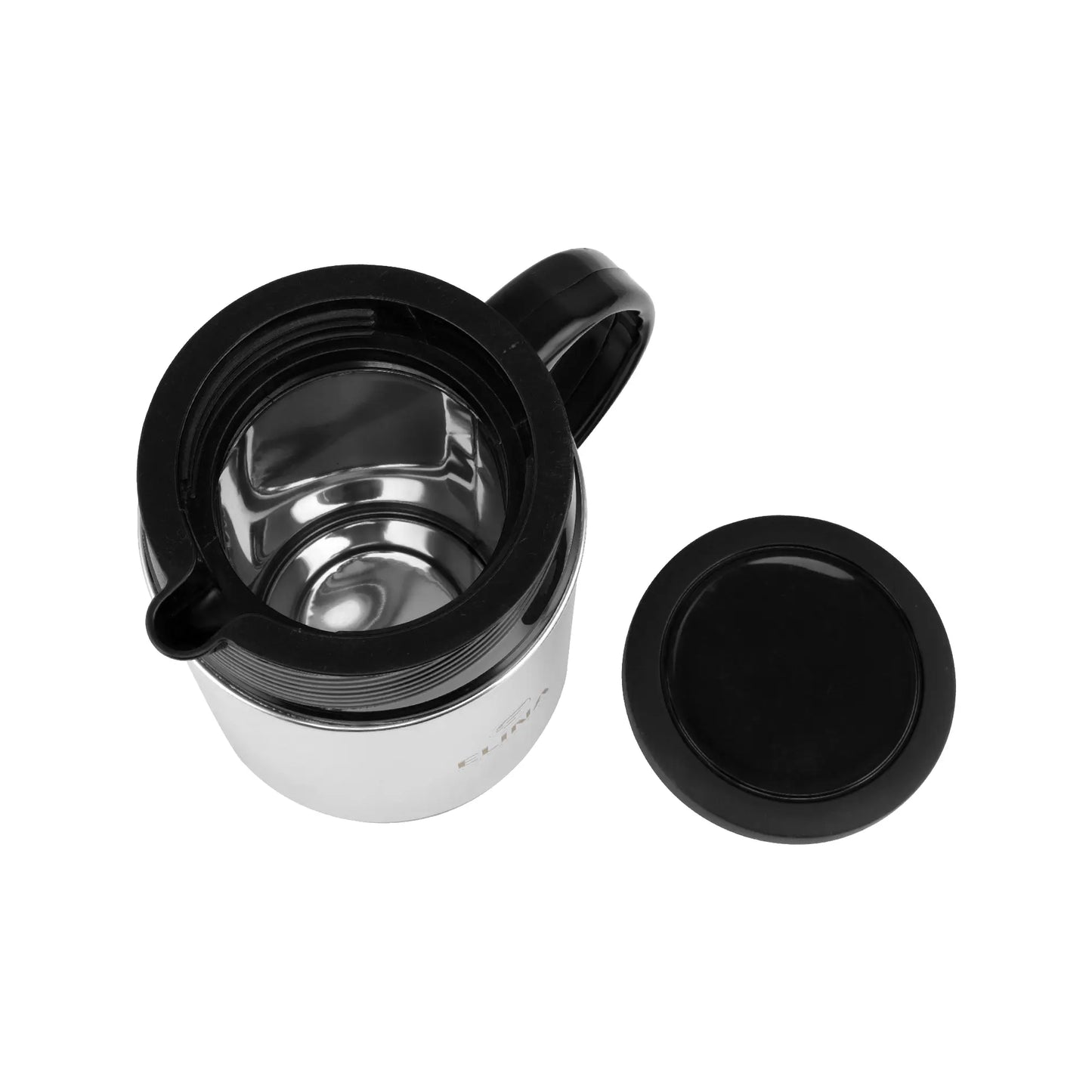 Elina Double Walled Insulated Stainless Steel Jug 1 Litre, Silver/Black
