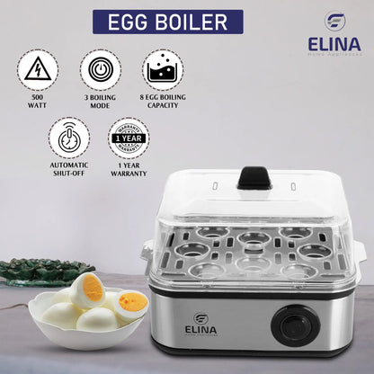 Elina Premium 500W Instant Egg Boiler, 8 Eggs