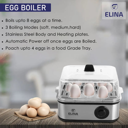 Elina Premium 500W Instant Egg Boiler, 8 Eggs