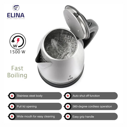 Buy Elina 1.5 L Stainless Steel Body Electric Kettle 1500W Silver online at the best prices and offers in India Elina
