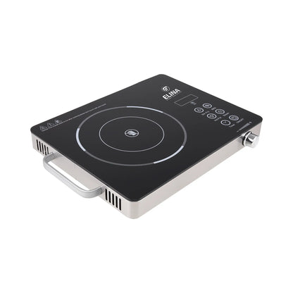 Elina 2200W Radiant Infrared Glass Induction Cooktop, Touch Panel, Steel Body