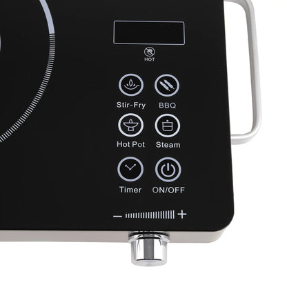 Elina 2200W Radiant Infrared Glass Induction Cooktop, Touch Panel, Steel Body