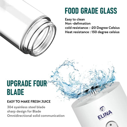 Elina Personal Portable Blender | 300ML | USB Rechargeable