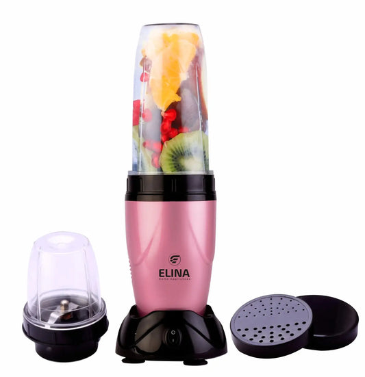 Elina Nutri ACE Mixer Grinder, Blender 450-watt Copper Motor, 2 Jars, Stainless Steel Blades, Raspberry Pink