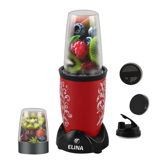 Elina Nutri ACE Blender, 500W Copper Motor, 2 Jars, Red