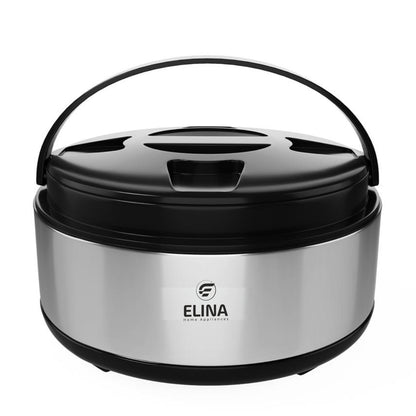 Elina Double Walled Insulated Stainless Steel Casserole 2.7L, Silver/Black