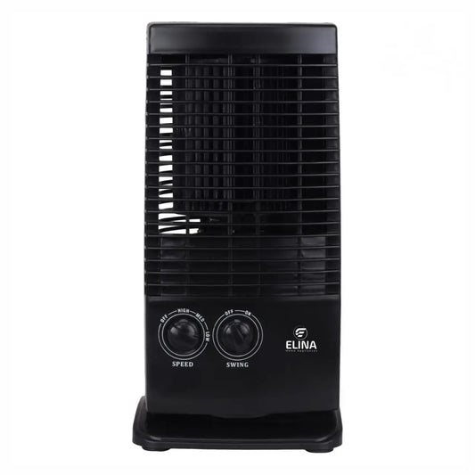 Elina High Speed Portable Tower Fan with 120° Wide Oscillation, Runs without Water, Black